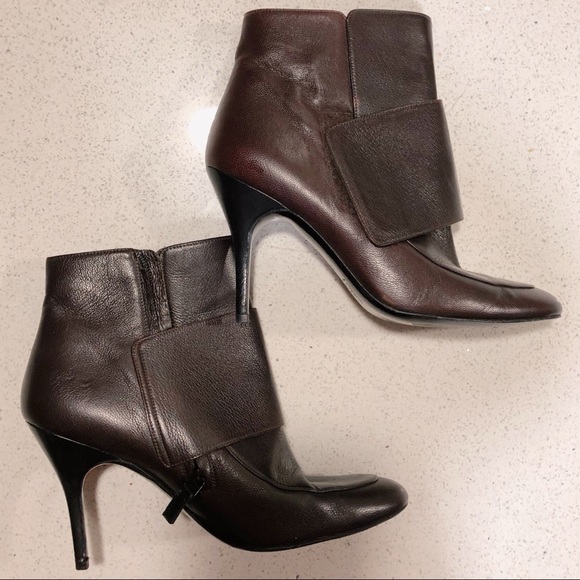 Lanvin Brown Leather Ankle Wrap Boots SZ 41 10 9 - Picture 4 of 8